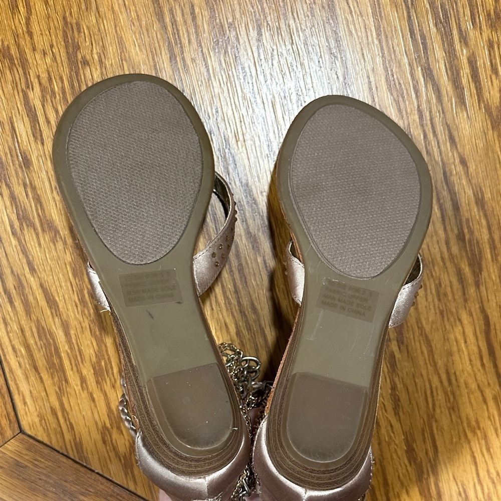 *ROCK & CANDY* Brown x Silver Bracelet Ankle Cuff Sandals Size 5 - Picture 10 of 10